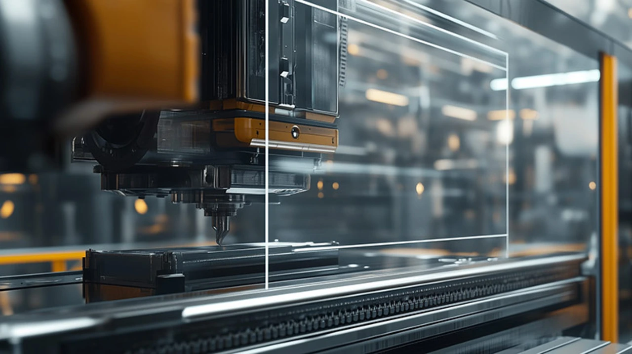 Een kunststof machinekap ter bescherming tegen ongevallen